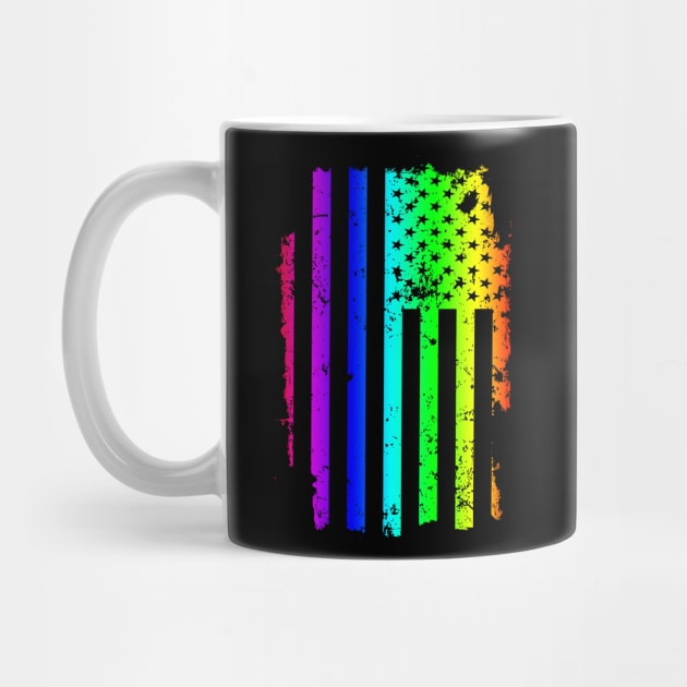 'Gay Pride American Flag' Awesome Rainbows Gift by ourwackyhome